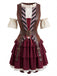 Ensemble costume de pirate somalien à corset et volants étagés années 1980