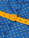 Robe à Pois Manches Courtes Revers Ceinturé Années 1950