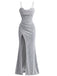 Robe Sirène Scintillante Col Drapé Corset Fente Haute Années 1930 4