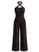 Combinaison Corduroy Croix Halter Col Jambes Larges Années 1950