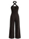 Combinaison Corduroy Croix Halter Col Jambes Larges Années 1950