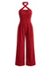 Combinaison Corduroy Croix Halter Col Jambes Larges Années 1950