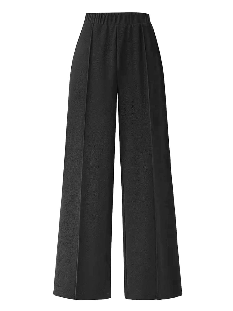 Ensemble deux pièces à rayures contrastées, haut manches longues et pantalon années 1960 - 3