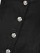 Robe blazer noire à col châle, plis et basque Années 1960