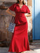 Robe Longue Sirène à Pois Col V Manches Papillon Années 1930 7