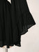Robe Noir Mousseline Col V Smocké Waist Mini Années 1930