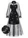 [Prévente] Robe Noir Doré Revers Celestial Imprimé Filet Années 1980