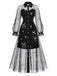 [Prévente] Robe Noir Doré Revers Celestial Imprimé Filet Années 1980