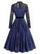 [Prévente] Robe bleu royal à corsage en dentelle transparente et jupe plissée années 1950
