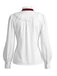 [Prévente] Blouse blanche en dentelle à col volanté et manches lanternes années 1940