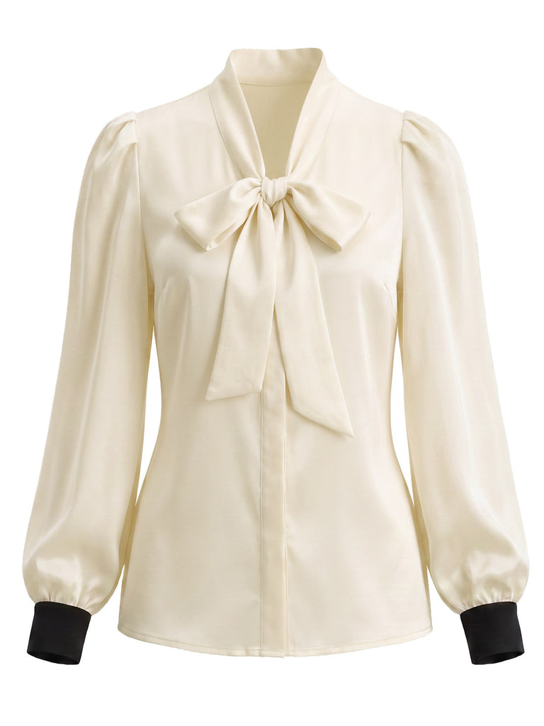 [Prévente] Ensemble 2 pièces blouse à nœud et combinaison à bretelles volantées années 1970
