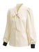 [Prévente] Ensemble 2 pièces blouse à nœud et combinaison à bretelles volantées années 1970