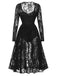 [Prévente] Nuisette body noire en dentelle fleurie années 1950