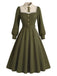 [Prévente] Robe en dentelle boutonnée avec nœud et ceinture années 1940