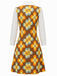 [Prévente] Robe orange à fleurs, grand col pointu et coupe évasée années 1960