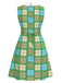 [Prévente] Robe Bright Vert Floral Col Claudine Nœud Années 1960