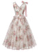 [Prévente] Robe Rose Floral Accent Nœud Filet Années 1950