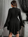[Grande Taille] Robe punk noire ajourée à ourlet asymétrique Années 1970