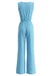 Combinaison Volant Col V Sans Manches Jambes Larges Années 1970