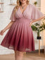 [Grande taille] Robe mousseline smockée col V effet dégradé années 50