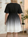 [Grande Taille] Robe ombrée en mousseline à col V et smocks années 1950