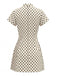 Robe Shift Beige à Pois Nœud Découpée Années 1960 2