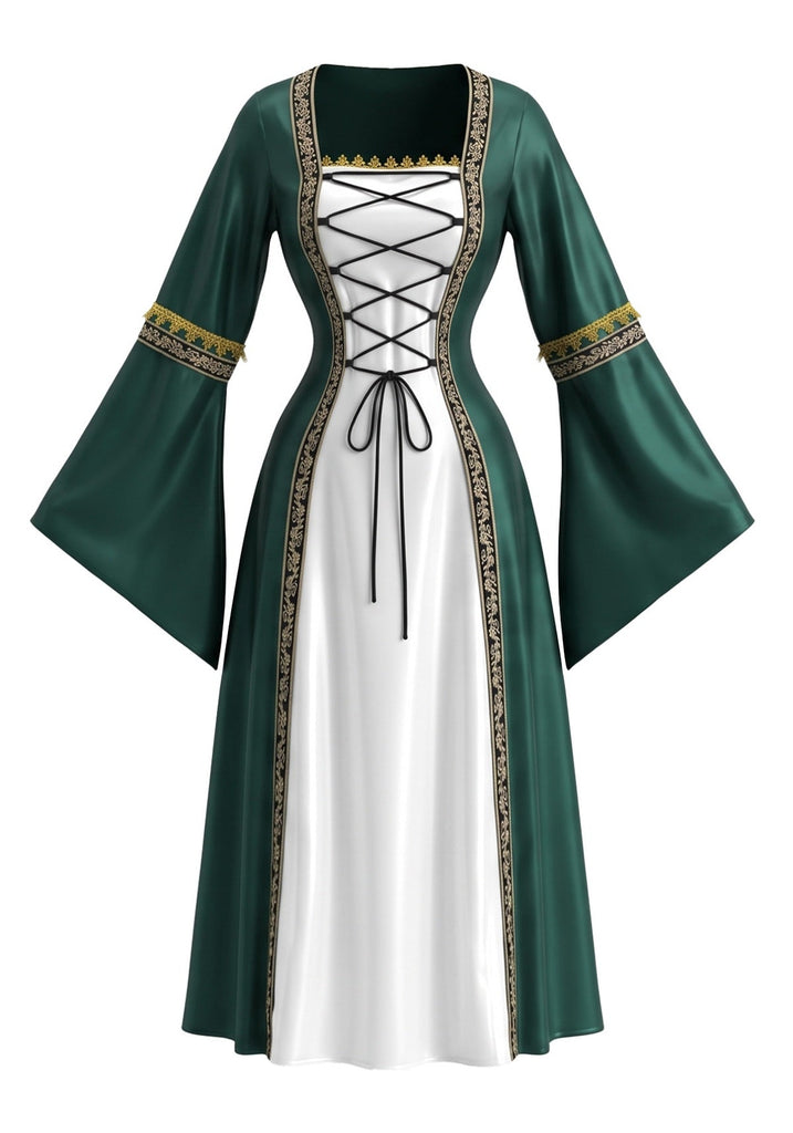 Robe longue de déguisement d’Halloween à liens style cour médiévale Années 1980 - 5