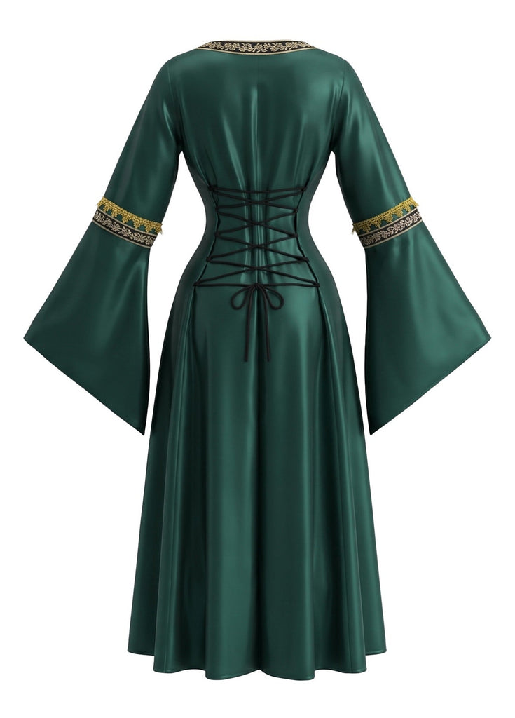 Robe longue de déguisement d’Halloween à liens style cour médiévale Années 1980 - 6