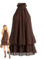 Robe dos nu encolure montante dos nu et ourlet bouffant années 60
