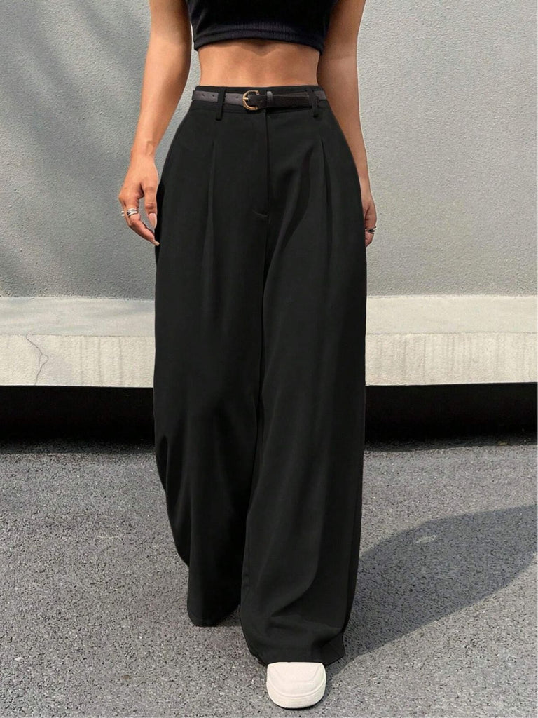 Pantalon taille haute à ceinture et jambes larges années 1960 - 8