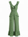 Combinaison Col V à Volants Ourlet Cordon Jambes Larges Années 1950 2