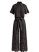 2PCS Chemise Dentelle Ajourée & Pantalon Jambes Larges Années 1940 8