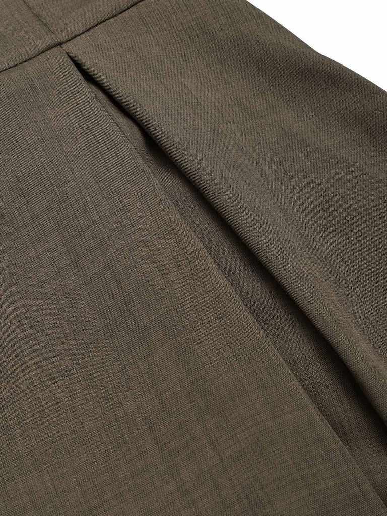 [Prévente] Ensemble 2PCS blouse rayée nouée à manches lanternes et robe unie années 1940