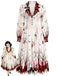 [Prévente] Robe d’Halloween rouge et blanche à chauve-souris et taches de sang années 1950