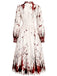 [Prévente] Robe d’Halloween rouge et blanche à chauve-souris et taches de sang années 1950