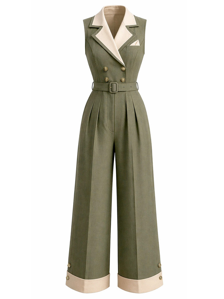 [Prévente] Combinaison Sans Manches Revers Jambes Larges Boutonné Années 1930