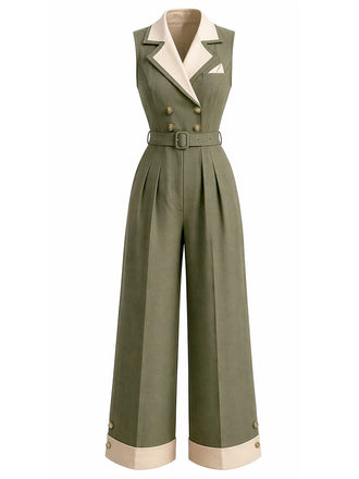 [Prévente] Combinaison Sans Manches Revers Jambes Larges Boutonné Années 1930