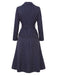 [Prévente] Ensemble 2PCS blouse bleue rayée à col V et ceinture avec jupe années 1960