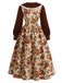 [Prévente] Robe évasée multicolore à imprimé fruits et col Chelsea années 1950 - 3