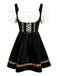 Robe fleurie à épaules dénudées et manches bouffantes années 1950