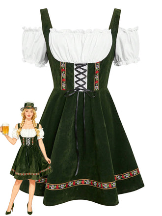 Robe fleurie à épaules dénudées et manches bouffantes années 1950