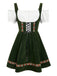 Robe fleurie à épaules dénudées et manches bouffantes années 1950