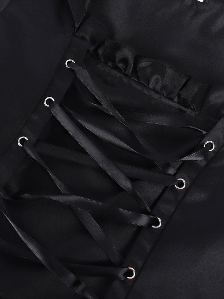 Robe longue noire médiévale à capuche pour cosplay de sorcière années 1970