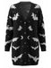 Long gilet d'Halloween motif chauve-souris et lune années 70