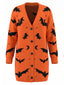Long gilet d'Halloween motif chauve-souris et lune années 70