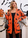 Cardigan long d’Halloween à imprimé chauve-souris et lune années 1970
