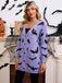 Cardigan long d’Halloween à imprimé chauve-souris et lune années 1970