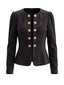 Blazer long manches longues et boutonnage croisé daim années 1980