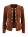 Blazer en daim croisé à manches longues années 1980