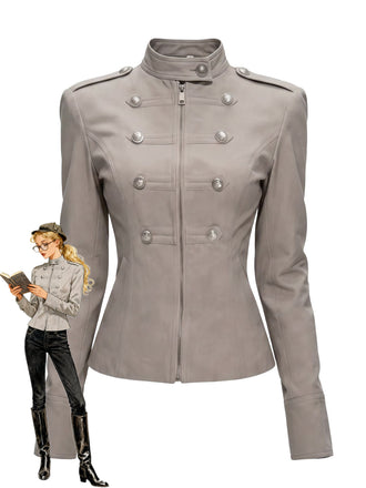 Veste militaire à col montant et double boutonnage Années 1950